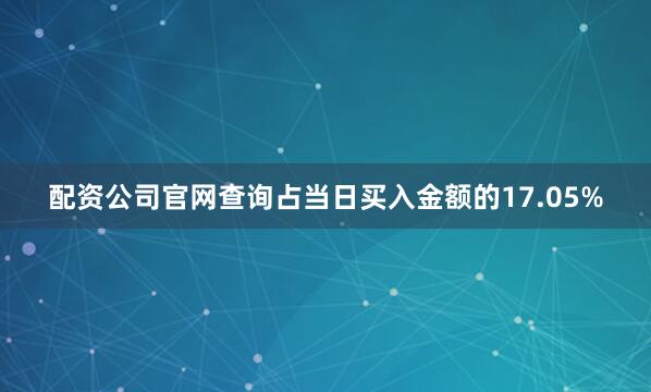 配资公司官网查询占当日买入金额的17.05%